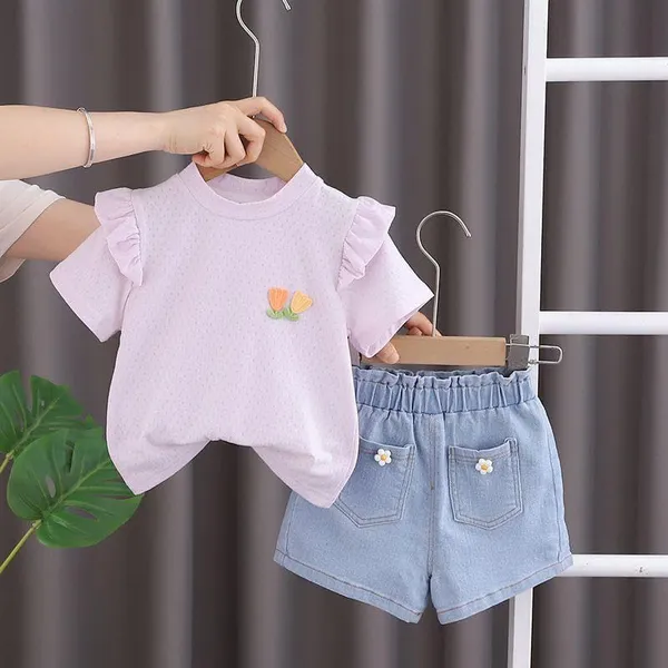 Lavender_Trendy_&_Comfortable_Embroidered_Flower_Top_&_Denim_Set_For_Girls