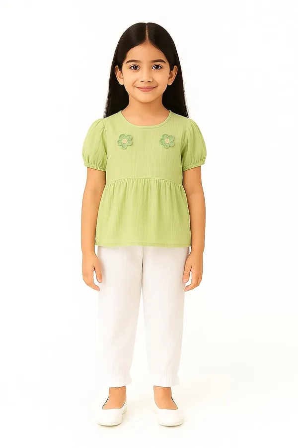 Green_Trendy_&_Comfortable_Ruffled_Pants_Sets_For_Girls