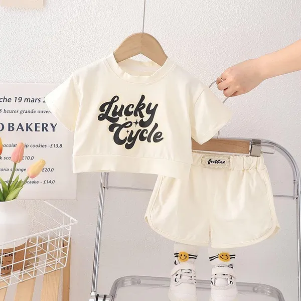 Cream_Trendy_&_Comfortable_Lucky_Cycle_Shorts_Set_For_Girls