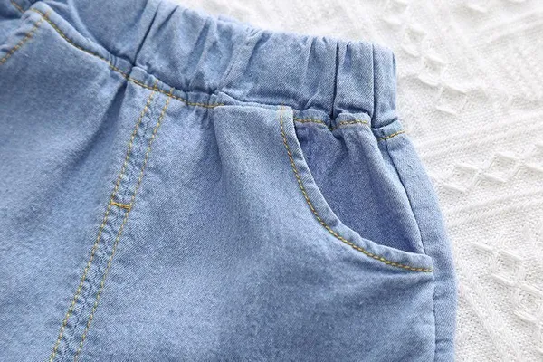 Black_Trendy_&_Comfortable_Self_Love_Denim_Shorts_Set_For_Girls