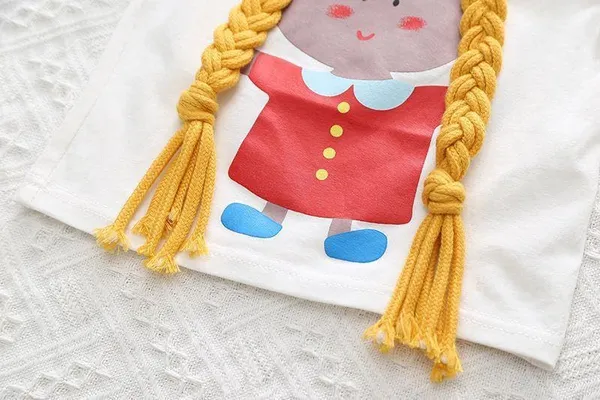 White_Trendy_&_Comfortable_Braided_Hair_Denim_Shorts_Set_For_Girls