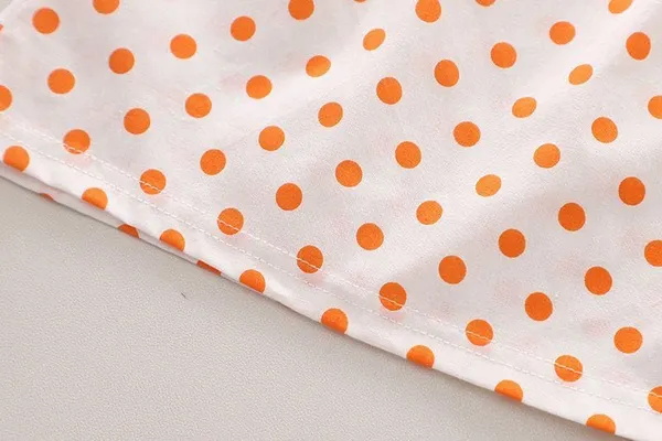 Orange_Trendy_&_Comfortable_Polka_Dot_Denim_Shorts_Set_For_Girls