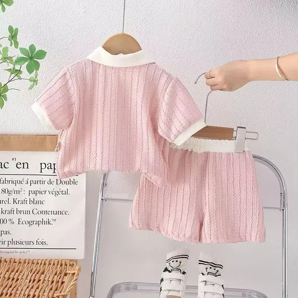 Pink_Solid_Cotton_T-Shirt_With_Shorts_For_Baby_Girls