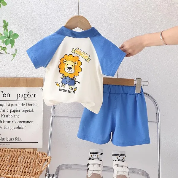 Blue_Trendy_&_Comfortable_Lion_T-Shirt_Set_For_Girls