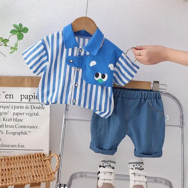 Blue_Trendy_&_Comfortable_Bear_Faced_Shirt_Set_For_Girls