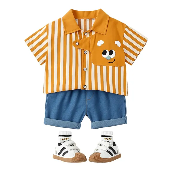 Brown_Trendy_&_Comfortable_Bear_Faced_Shirt_Set_For_Girls