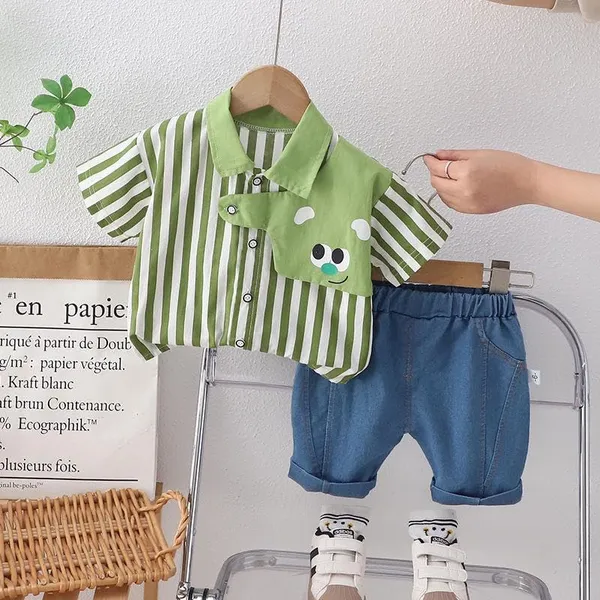 Green_Trendy_&_Comfortable_Bear_Faced_Shirt_Set_For_Girls