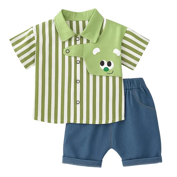 Green_Trendy_&_Comfortable_Bear_Faced_Shirt_Set_For_Girls