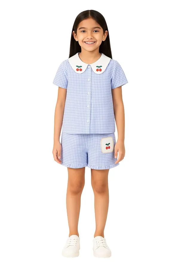 Blue_Trendy_&_Comfortable_Cherry_Shorts_Set_For_Girls