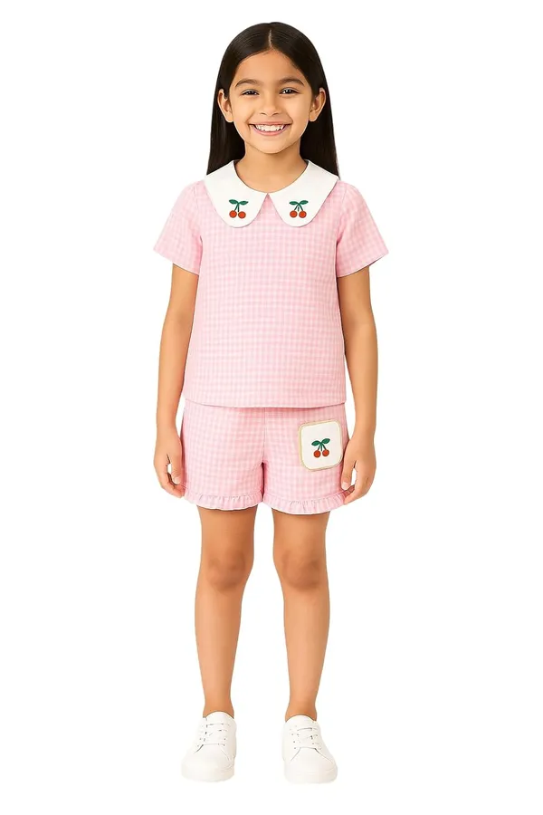 Pink_Trendy_&_Comfortable_Cherry_Shorts_Set_For_Girls