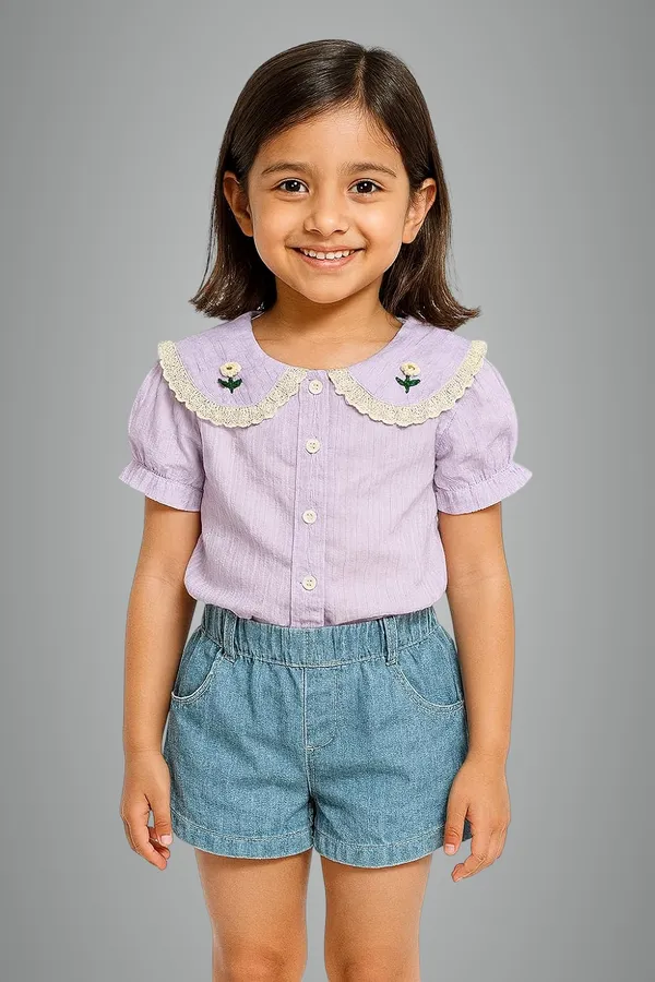 Lavender_Trendy_&_Comfortable_Lilac_Daisy_Daydream_Clothing_Set_For_Girls