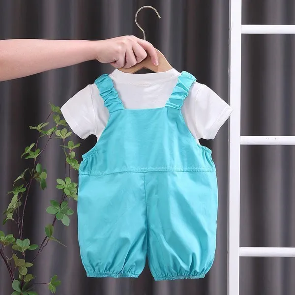 Sea_Green_Trendy_&_Comfortable_Floral_Dungaree_For_Girls