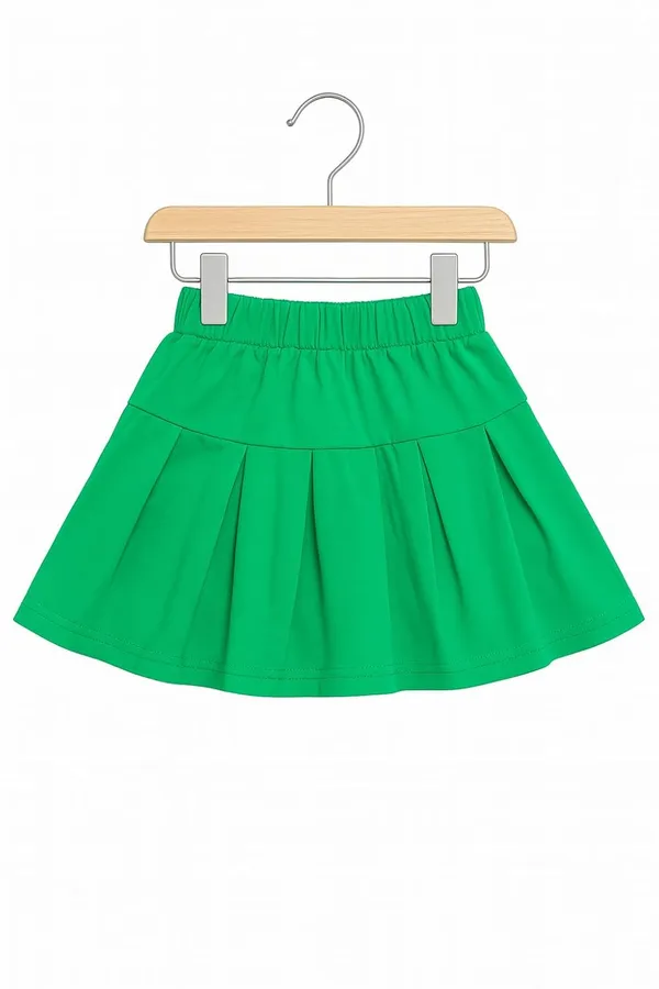 Green_Trendy_&_Comfortable_Sunny_Bloom_Puff-Sleeve_Top_&_Skirt_Set_For_Girls