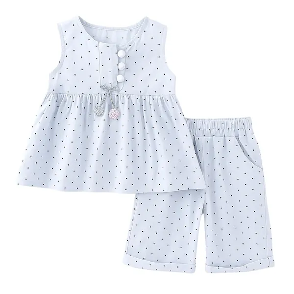 Grey_Trendy_&_Comfortable_Small_Polka_Dots_Set_For_Girls