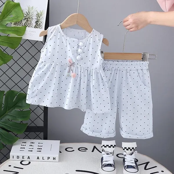 Grey_Trendy_&_Comfortable_Small_Polka_Dots_Set_For_Girls