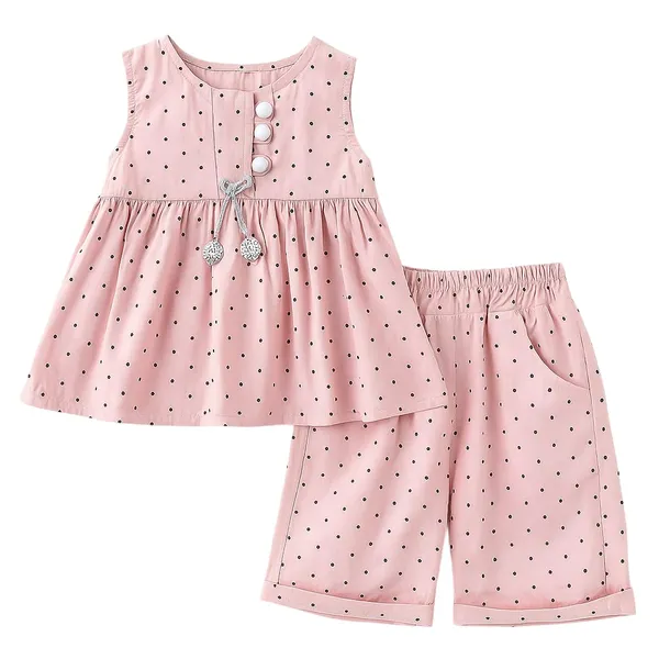Pink_Trendy_&_Comfortable_Small_Polka_Dots_Set_For_Girls