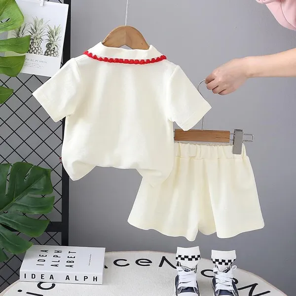 Cream_Trendy_&_Comfortable_Strawberry_Shorts_Set_For_Girls