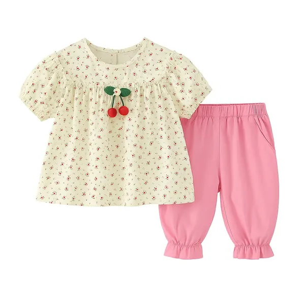 Cream_Trendy_&_Comfortable_Cherry_Pants_Set_For_Baby_Girls