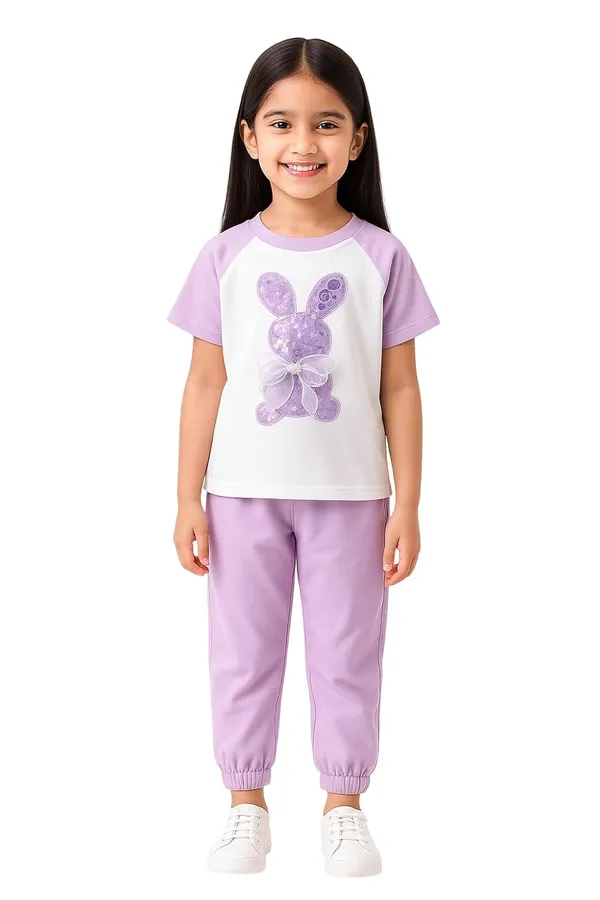 Lavender_Trendy_&_Comfortable_Sequinned_Bunny_Pant_Set_For_Girls
