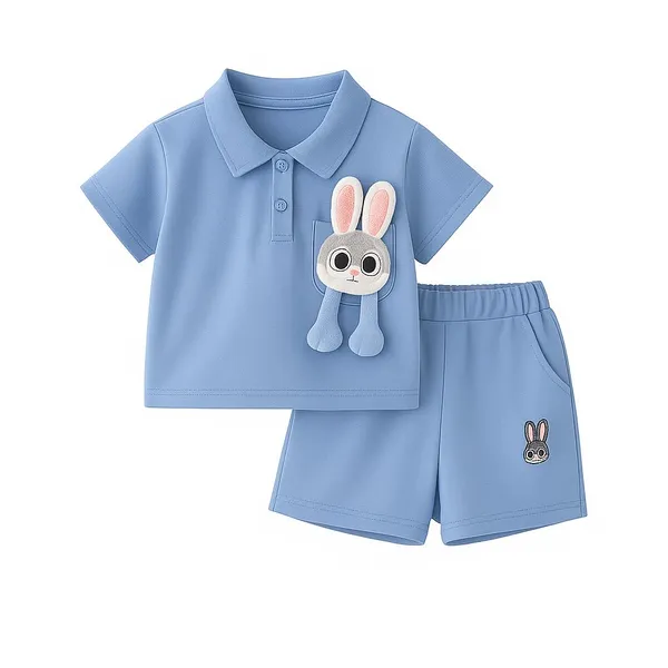 Blue_Trendy_&_Comfortable_Bunny_Shorts_Set_For_Girls