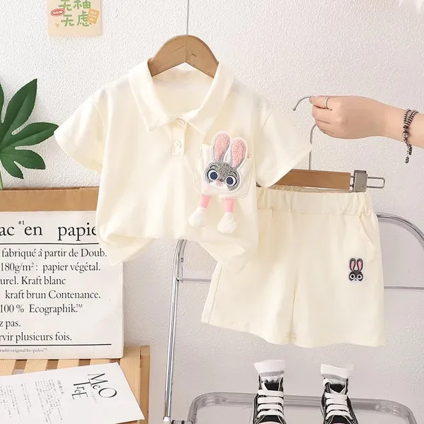 White_Trendy_&_Comfortable_Bunny_Shorts_Set_For_Girls