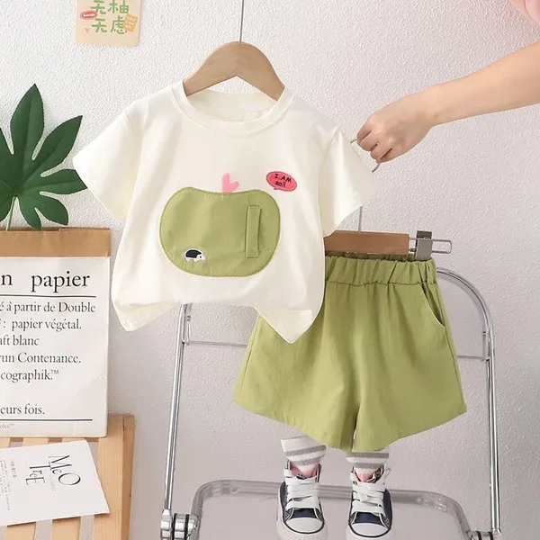 Green_Trendy_&_Comfortable_Apple_Shorts_Set_For_Baby_Girls