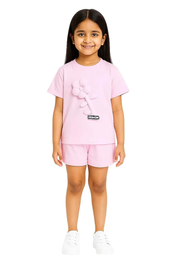 Lavender_Trendy_&_Comfortable_3D_Flower_Shorts_Set_For_Baby_Girls