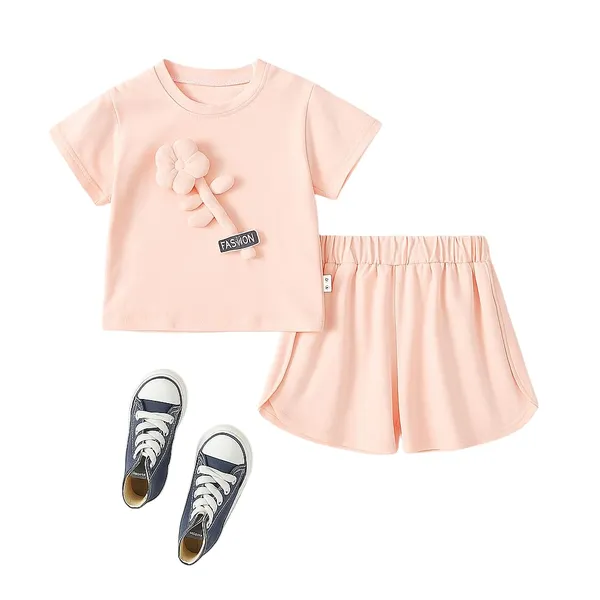 Pink_Trendy_&_Comfortable_3D_Flower_Shorts_Set_For_Baby_Girls