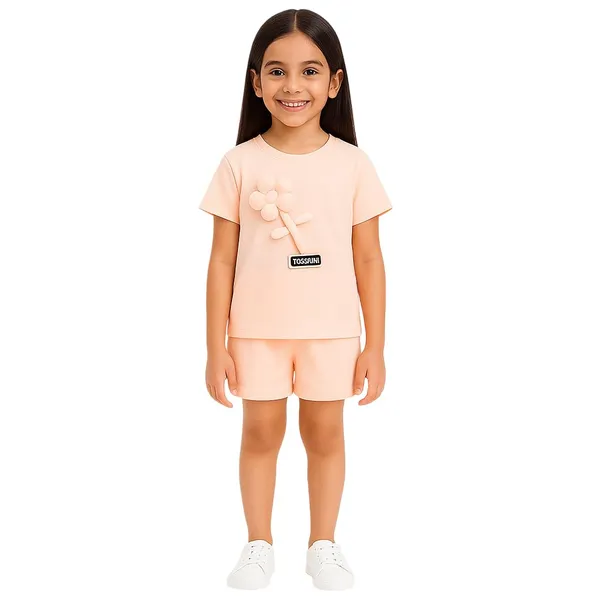 Pink_Trendy_&_Comfortable_3D_Flower_Shorts_Set_For_Baby_Girls