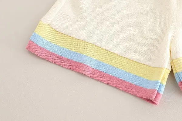 Cream_Trendy_&_Comfortable_Polo_T-Shirts_Shorts_Set_For_Baby_Girls