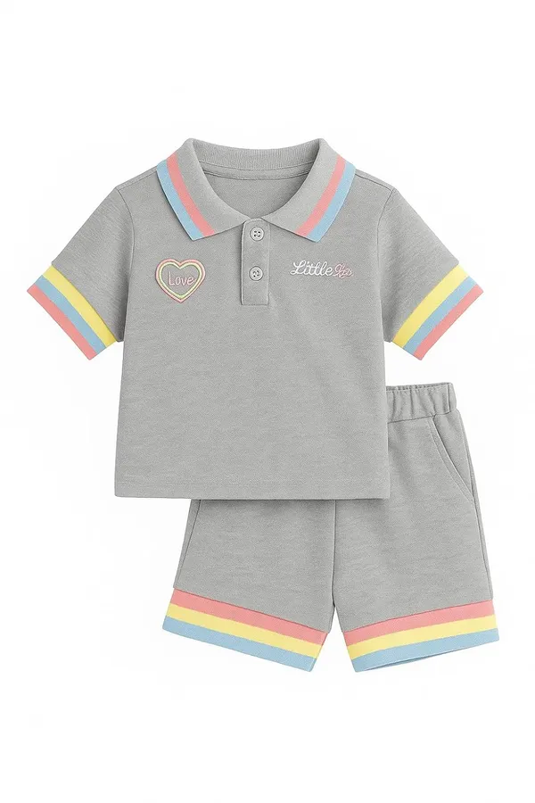 Grey_Trendy_&_Comfortable_Polo_T-Shirts_Shorts_Set_For_Baby_Girls