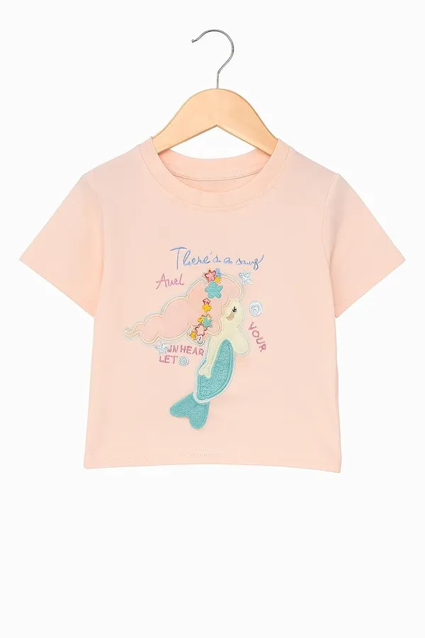 Pink_Trendy_&_Comfortable_Mermaid_Plaid_Magic_Skirt_And_T-Shirt_Set_For_Girls