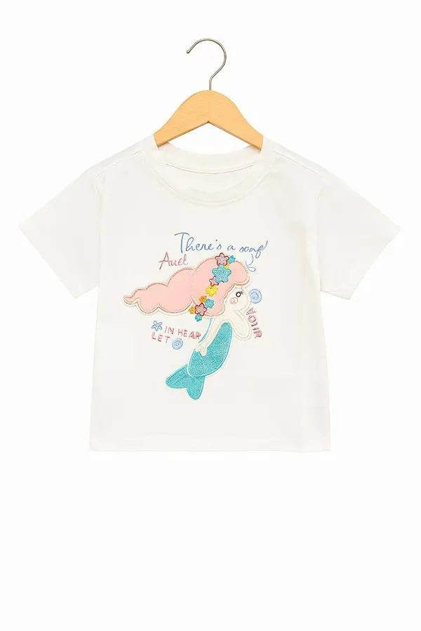 White_Trendy_&_Comfortable_Mermaid_Plaid_Magic_Skirt_And_T-Shirt_Set_For_Girls
