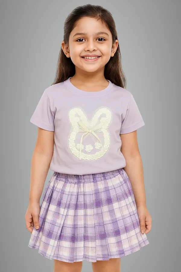 Lavender_Trendy_&_Comfortable_Bunny_Bow_Whirl_Skirt_And_T-Shirt_Set_For_Girls