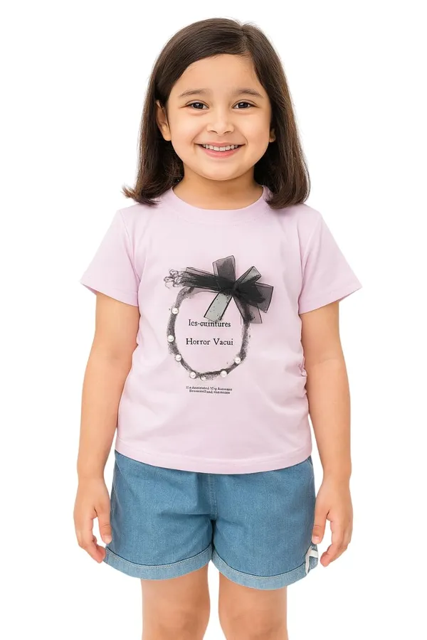 Lavender_Trendy_&_Comfortable_Comfy_Denim-Style_Shorts_Finished_With_A_Cute_Ribbon_Accent_For_Girls