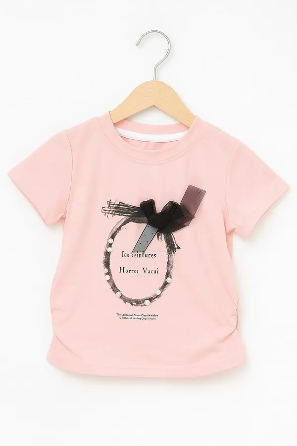 Pink_Trendy_&_Comfortable_Comfy_Denim-Style_Shorts_Finished_With_A_Cute_Ribbon_Accent_For_Girls
