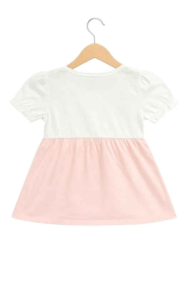 Pink_Trendy_&_Comfortable_Daisy-Strap_Pinafore_Dress_&_Puff-Sleeve_Tee_For_Girls