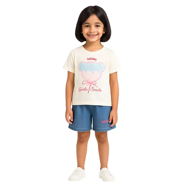 Cream_Trendy_&_Comfortable_Holiday_Shorts_Set_For_Baby_Girls
