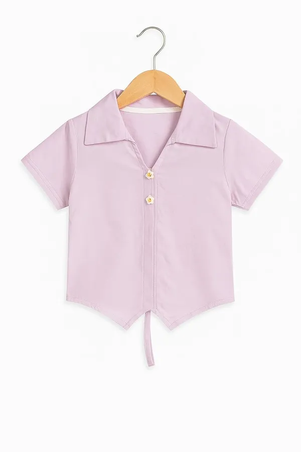 Lavender_Trendy_&_Comfortable_Shirt_And_Laced_Denim_Set_For_Girls