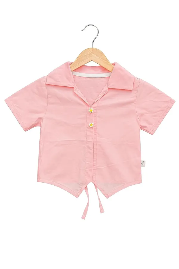 Pink_Trendy_&_Comfortable_Shirt_And_Laced_Denim_Set_For_Girls