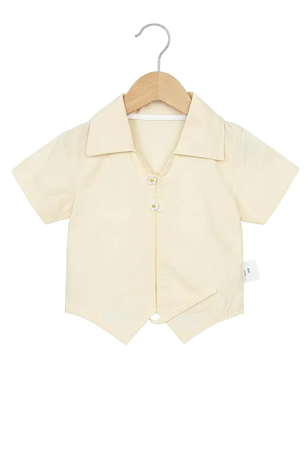 Yellow_Trendy_&_Comfortable_Shirt_And_Laced_Denim_Set_For_Girls