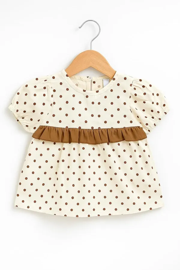 Brown_Trendy_&_Comfortable_Polka_Dot_Top_And_Shorts_Set_For_Girls