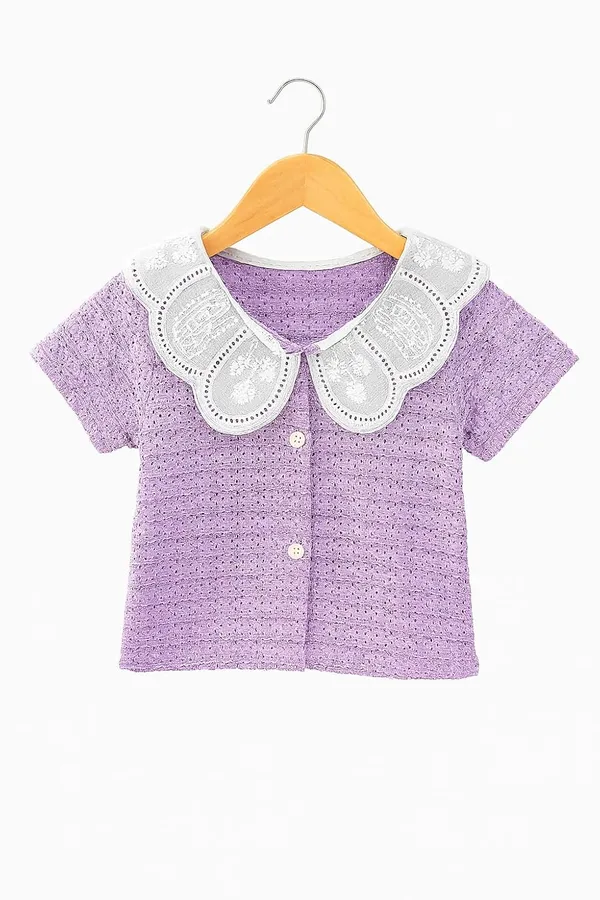 Lavender_Trendy_&_Comfortable_Eyelet_Top_&_Sand-Pocket_Shorts_For_Girls