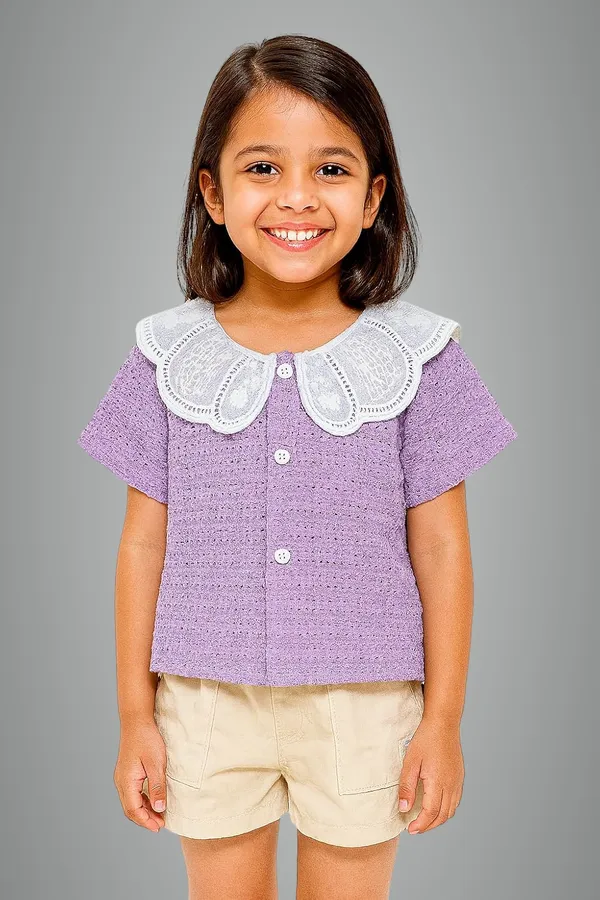 Lavender_Trendy_&_Comfortable_Eyelet_Top_&_Sand-Pocket_Shorts_For_Girls