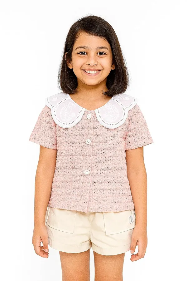 Pink_Trendy_&_Comfortable_Eyelet_Top_&_Sand-Pocket_Shorts_For_Girls