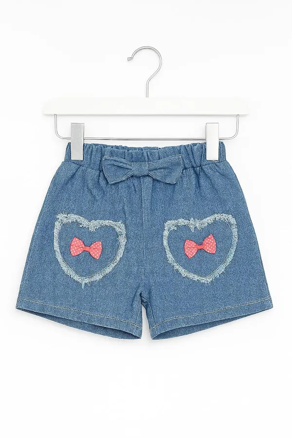 Pink_Trendy_&_Comfortable_Love-Stack_Ruffle-Sleeve_Tee_&_Heart-Pocket_Denim_Shorts_For_Girls