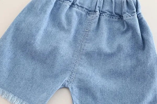 White_Trendy_&_Comfortable_Car_Denim_Short_Set_For_Baby_Girls