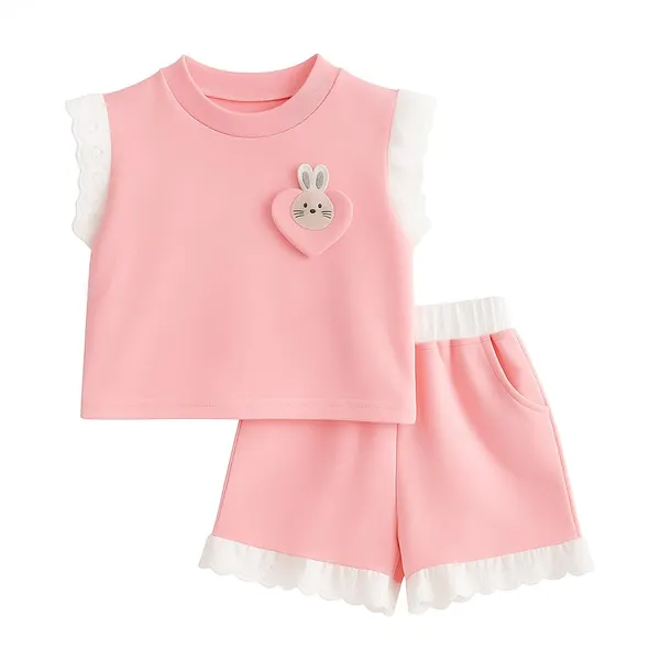 Pink_Trendy_&_Comfortable_Bunny_Shorts_Set_For_Girls