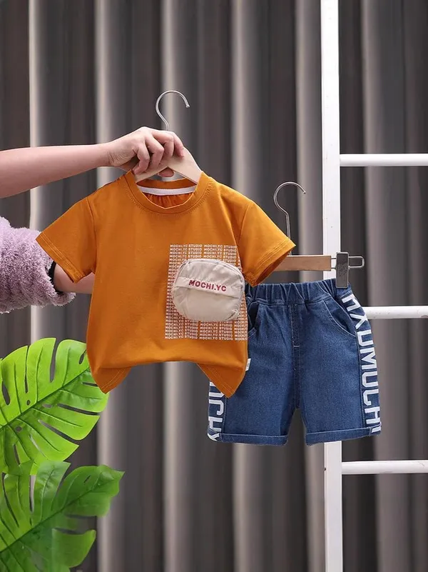 Orange_Trendy_&_Comfortable_3D_Pocket_Short_Set_For_Boys