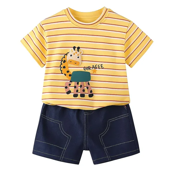 Yellow_Trendy_&_Comfortable_Giraffe_Denim_Set_For_Boys